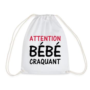 Attention BEBE craquant ! - Sac de sport léger - blanc - Devant