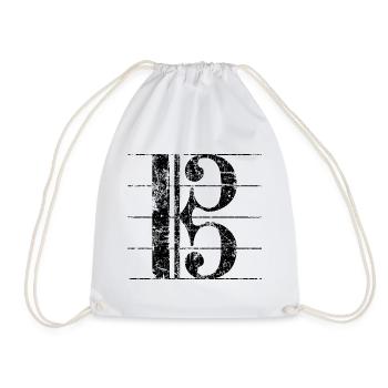 Alto clef, clé de l'alto, clef - Sac de sport léger - blanc - Devant