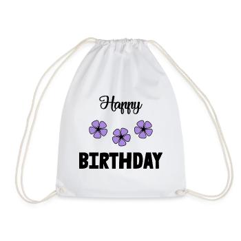 ALLES GUTE ZUM GEBURTSTAG!. ALLES GUTE ZUM GEBURTSTAG!. JAHRESTAG. - Turnbeutel - Weiß - Vorne