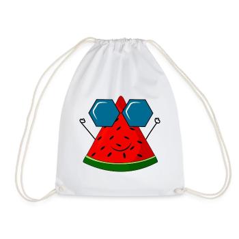 summer, watermelon, sun - Drawstring Bag - white - Front