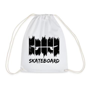 Skateboard - Turnbeutel - Weiß - Vorne