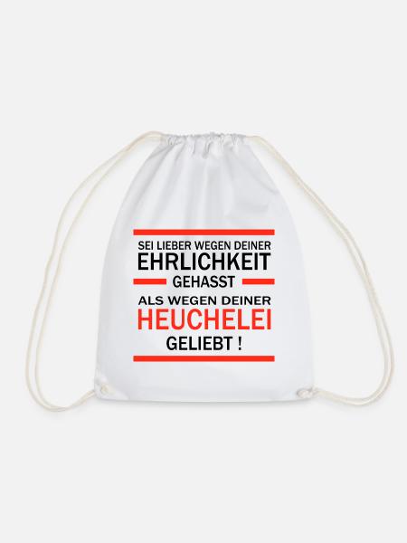 Ehrlichkeit und Heuchelei - Turnbeutel - Weiß