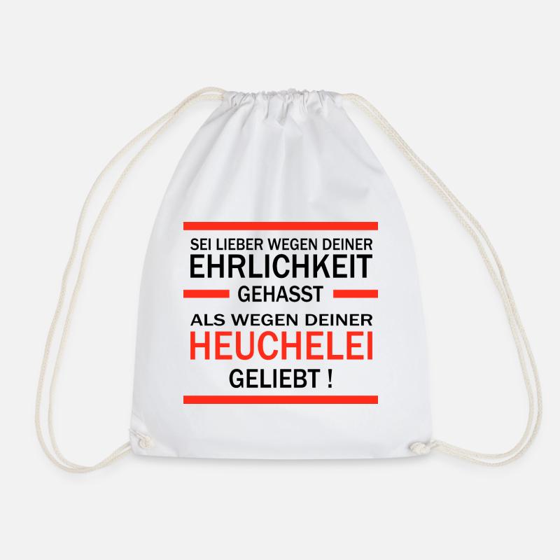 Ehrlichkeit und Heuchelei - Turnbeutel - Weiß