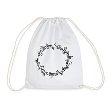 Frame round branch - Drawstring Bag - white - Front