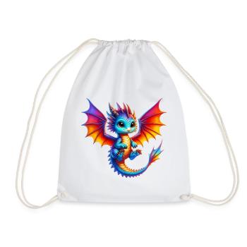 Dragon - Drawstring Bag - white - Front