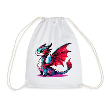 Dragon - Drawstring Bag - white - Front