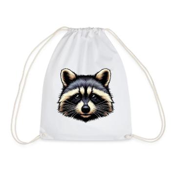 Raton laveur - Sac de sport léger - blanc - Devant