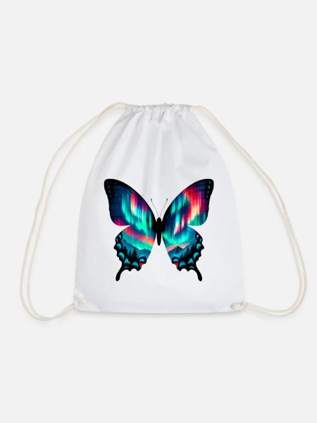 Butterfly - Drawstring Bag - white
