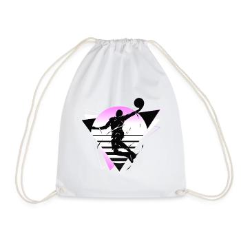 Basketball Basketballer Spieler Fan Neon Bunt - Turnbeutel - Weiß - Vorne