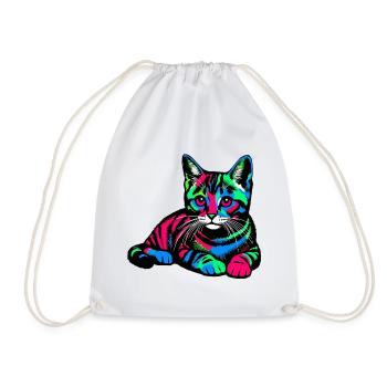 Chat - Sac de sport léger - blanc - Devant