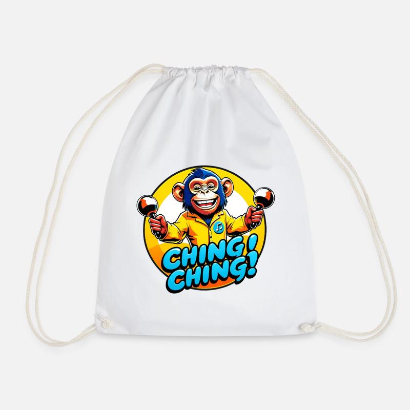 Ching Ching - Drawstring Bag - white