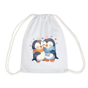 Pingouin Coeur Amour Mignon Câlin Pingouin Amour - Sac de sport léger - blanc - Devant