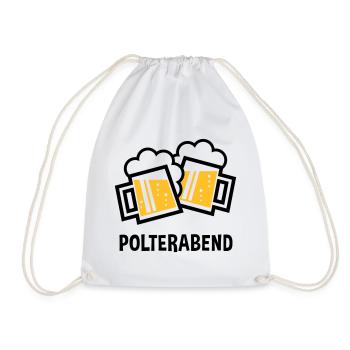 Polterabend (JGA Bier Bayrische Bierkrüge / 2C) - Turnbeutel - Weiß - Vorne