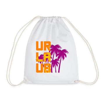 Holiday Palm Trees Holidays Summertime Beach Fun - Drawstring Bag - white - Front