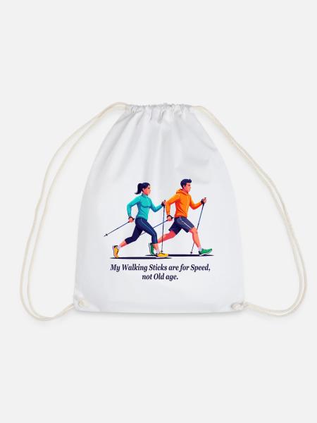 Nordic-Walking-Fans - Turnbeutel - Weiß