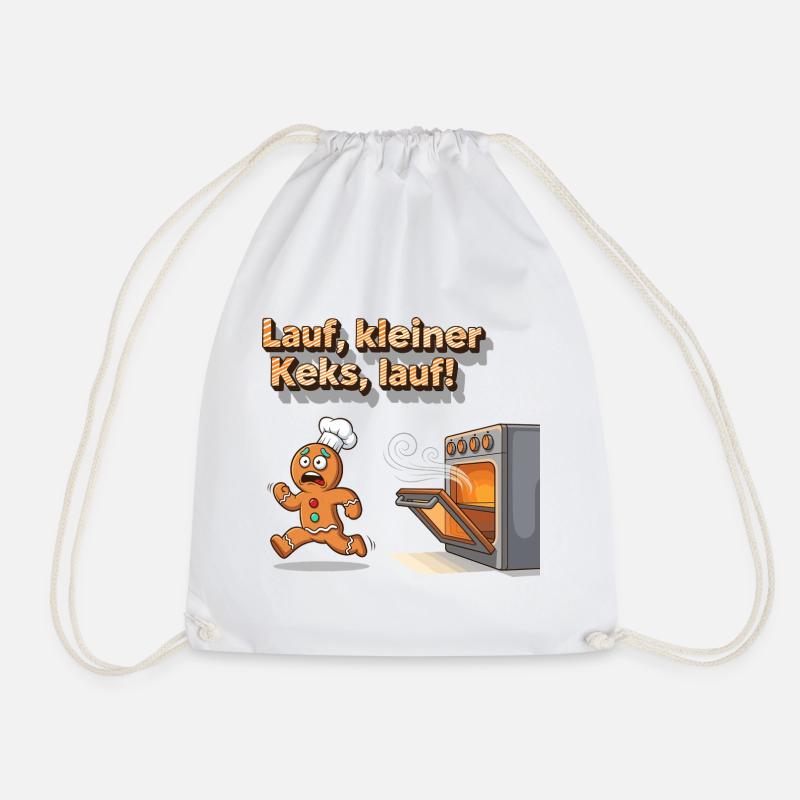 Run, little cookie, run! - Drawstring Bag - white