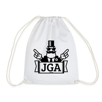 JGA Handzeichen (Junggesellenabschied / 1C) - Turnbeutel - Weiß - Vorne