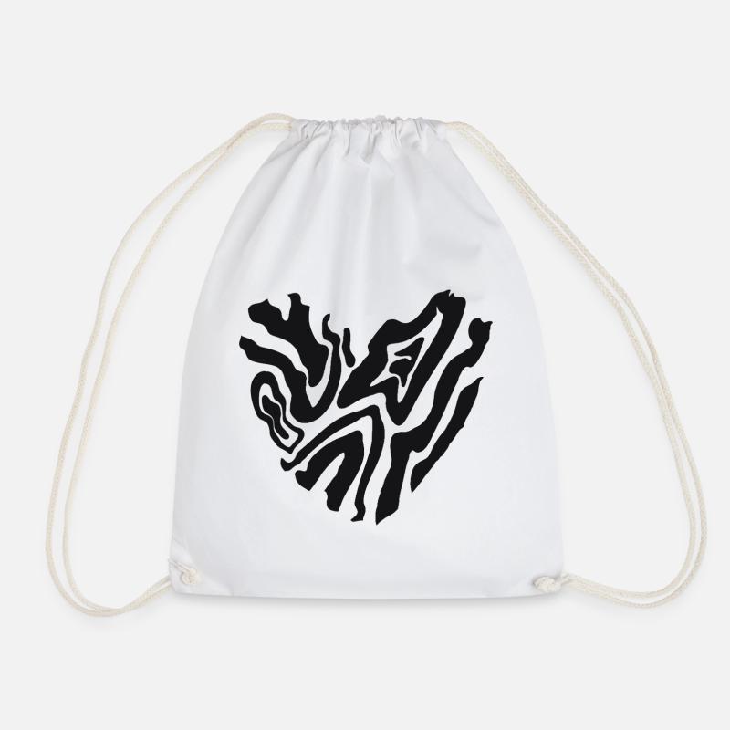 Heart Tigerheart - Drawstring Bag - white