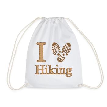I Heart Hiking Camping Nature Walking - Drawstring Bag - white - Front
