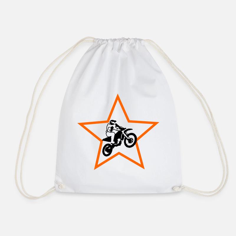 Motocross - Drawstring Bag - white