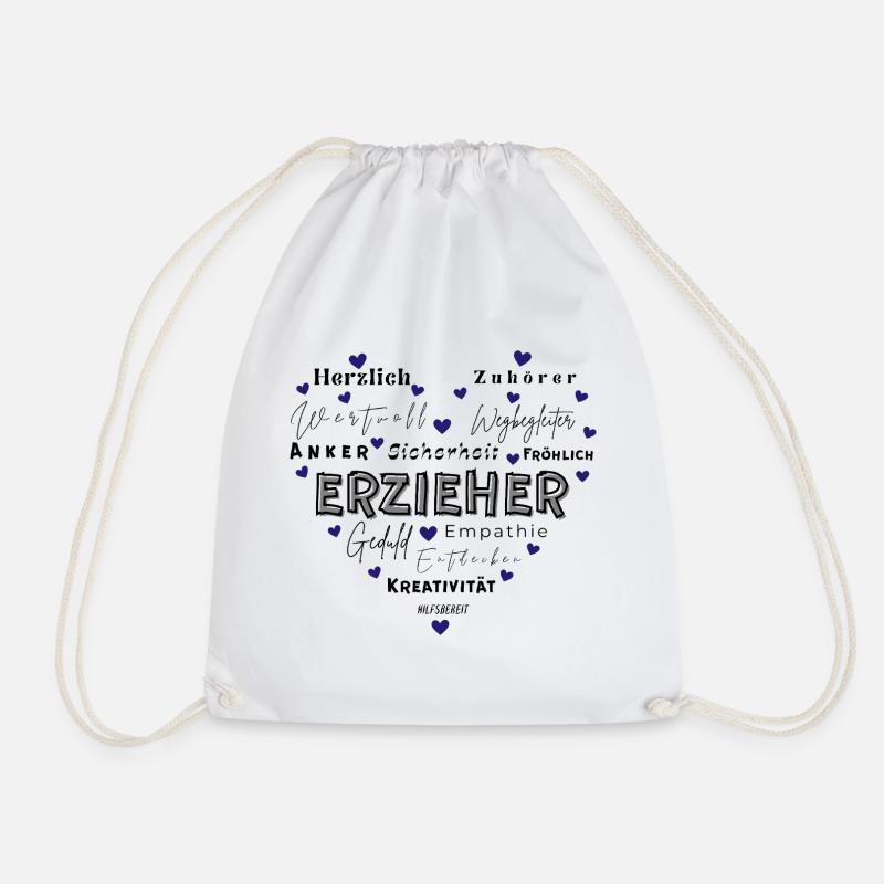 Geschenk Erzieher - Turnbeutel - Weiß