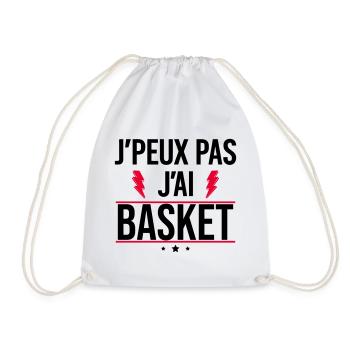 I can't I have basketball Humor Basketball - Drawstring Bag - white - Front