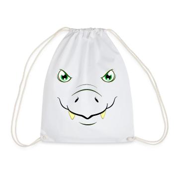 T-Rex Face Tyrannosaurus Rex Dinosaur Diy Costume - Drawstring Bag - white - Front