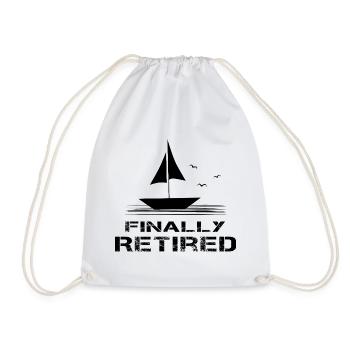 retired retirement gift retirement - Drawstring Bag - white - Front