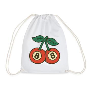 Playful Cherries Duo with Wide Eyes - Drawstring Bag - white - Front