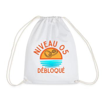 Niveau 05 Débloqué, design joyeux et lumineux - Sac de sport léger - blanc - Devant