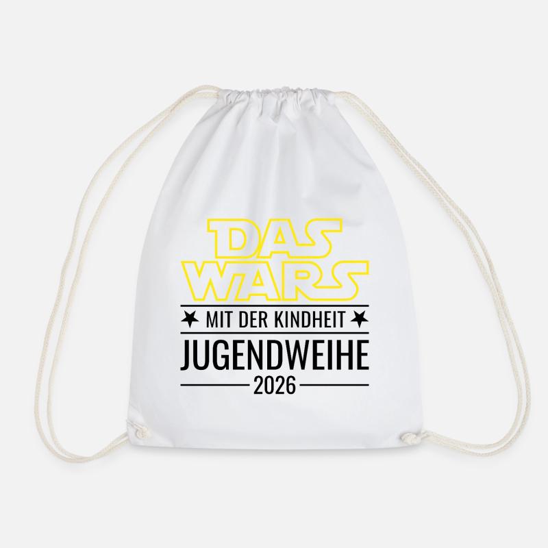 Jugendweihe 2026 Das wars mit der Kindheit - Turnbeutel - Weiß