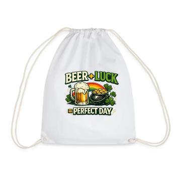 Bierglück Perfekter Tag - Turnbeutel - Weiß - Vorne