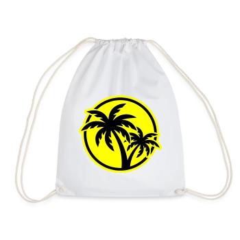Palm Tree Symbol Beach - Drawstring Bag - white - Front