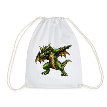 Ernsthafter Dabbing Drache - Turnbeutel - Weiß - Vorne
