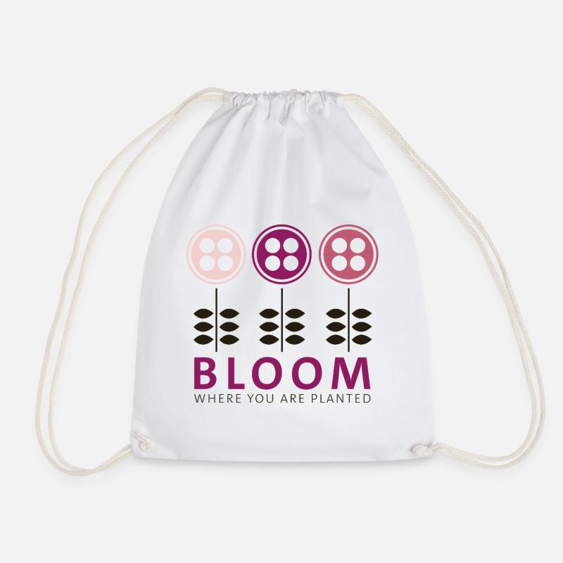 Bloom - Drawstring Bag - white