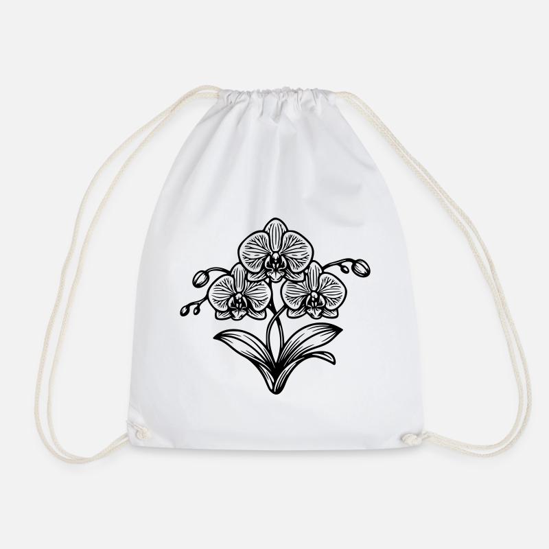 Orchid - Drawstring Bag - white