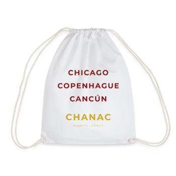 Chanac Lozère - Chicago - Copenhague - Cancùn - Sac de sport léger - blanc - Devant