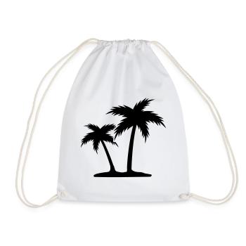 Palm trees - Drawstring Bag - white - Front