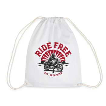 Ride Free - Drawstring Bag - white - Front