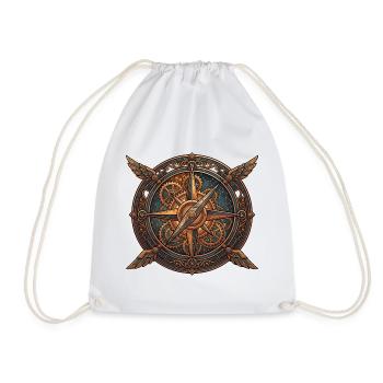 Boussole steampunk avec ailes - Sac de sport léger - blanc - Devant