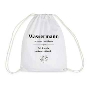 Sternzeichen Wassermann – Datum & Eigenschaften - Turnbeutel - Weiß - Vorne
