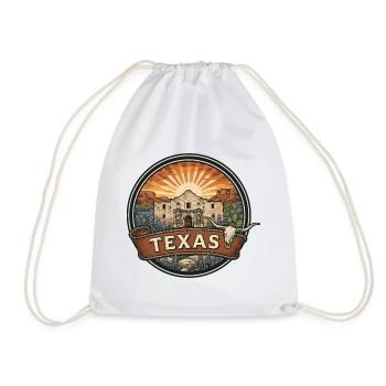 Texas Alamo Lone Star Vintage-Reiseabzeichen - Turnbeutel - Weiß - Vorne