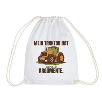 Mein Traktor hat mehr PS als du Argumente – Trakto - Turnbeutel - Weiß - Vorne