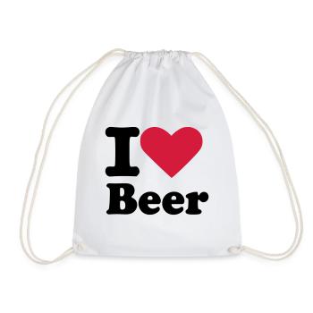 I love Beer - Turnbeutel - Weiß - Vorne