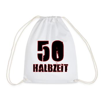 Geburtstag 50 - Halbzeit - Turnbeutel - Weiß - Vorne
