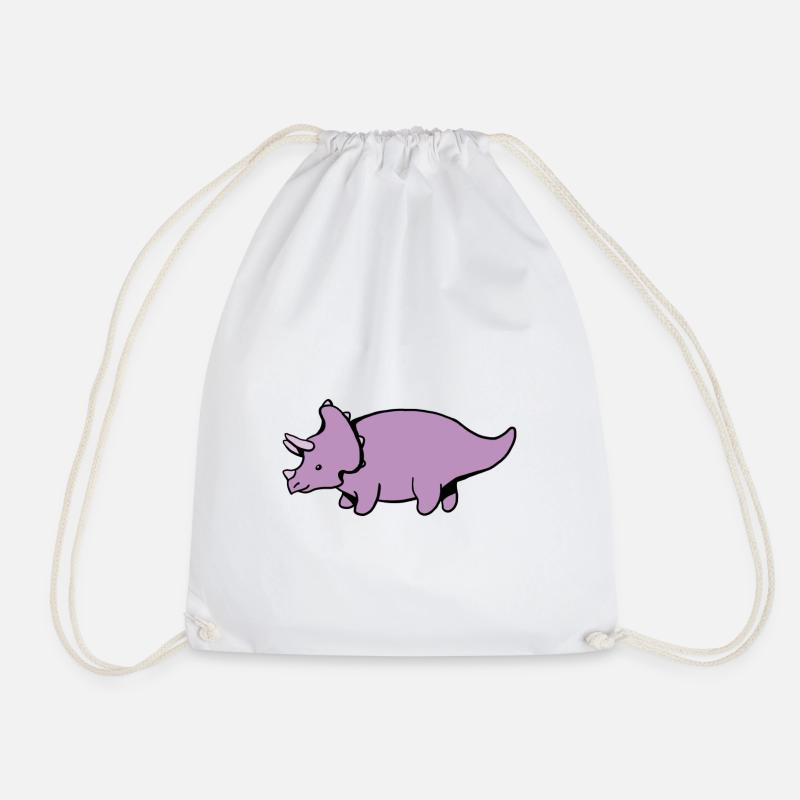 Triceratops - Drawstring Bag - white