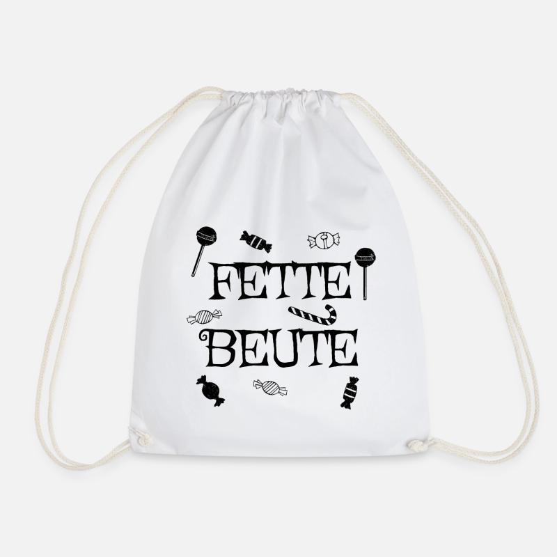 Fette Beute - Halloween Tasche - Turnbeutel - Weiß