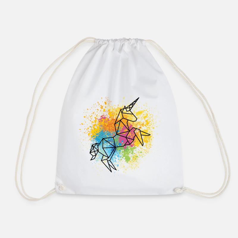 Unicorn graphic - Drawstring Bag - white