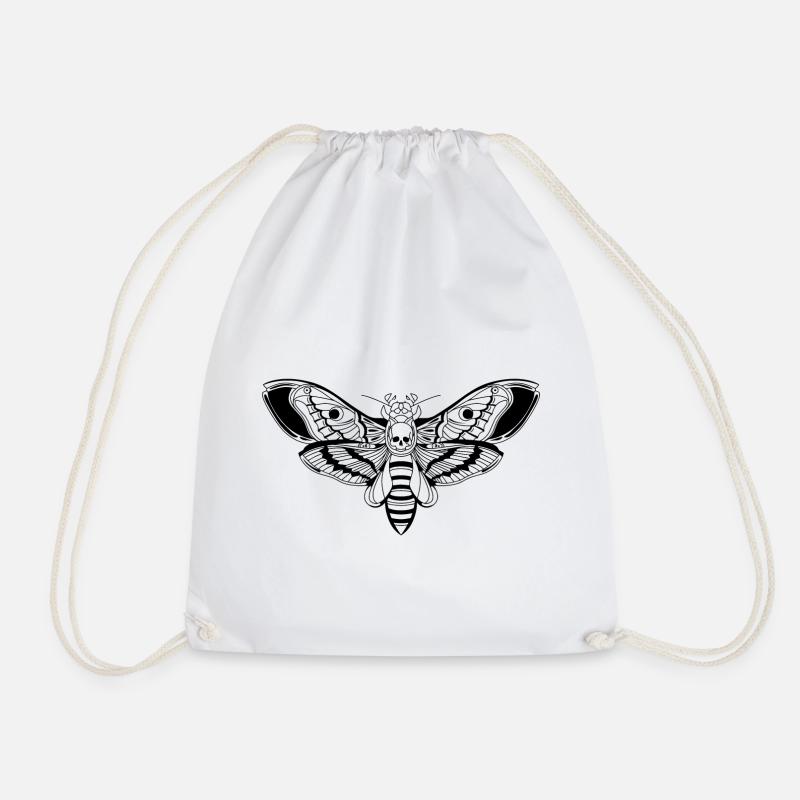 Death-Head-Moth / Tattoo Style - Turnbeutel - Weiß