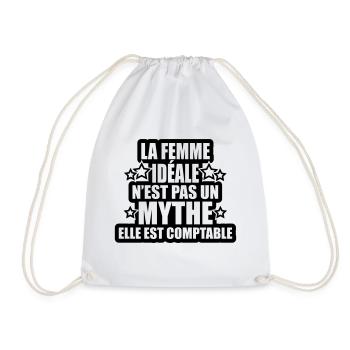 la femme idéale n'est pas mythe elle est comptable - Sac de sport léger - blanc - Devant
